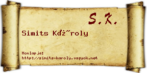 Simits Károly névjegykártya