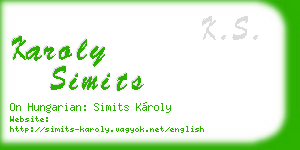 karoly simits business card