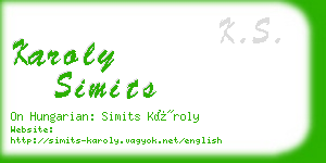 karoly simits business card